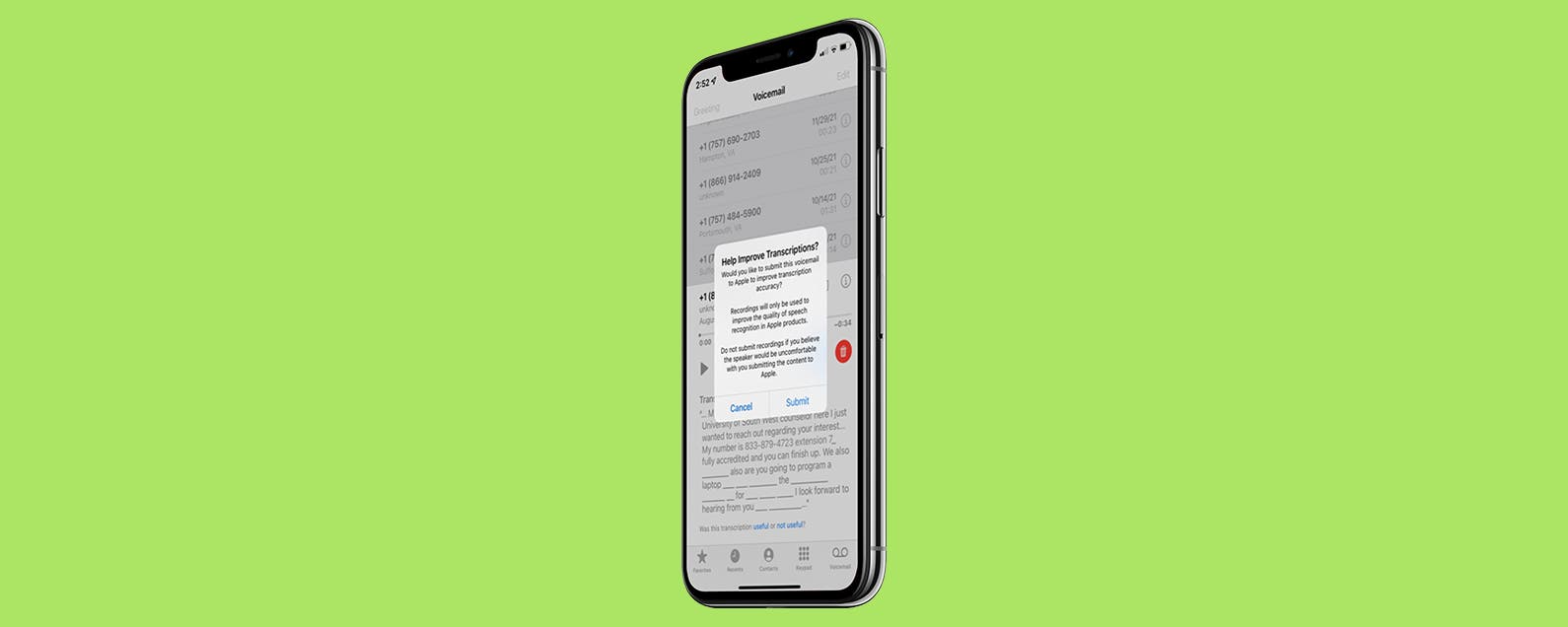 Warum funktioniert die Voicemail-Transkription des iPhone nicht?