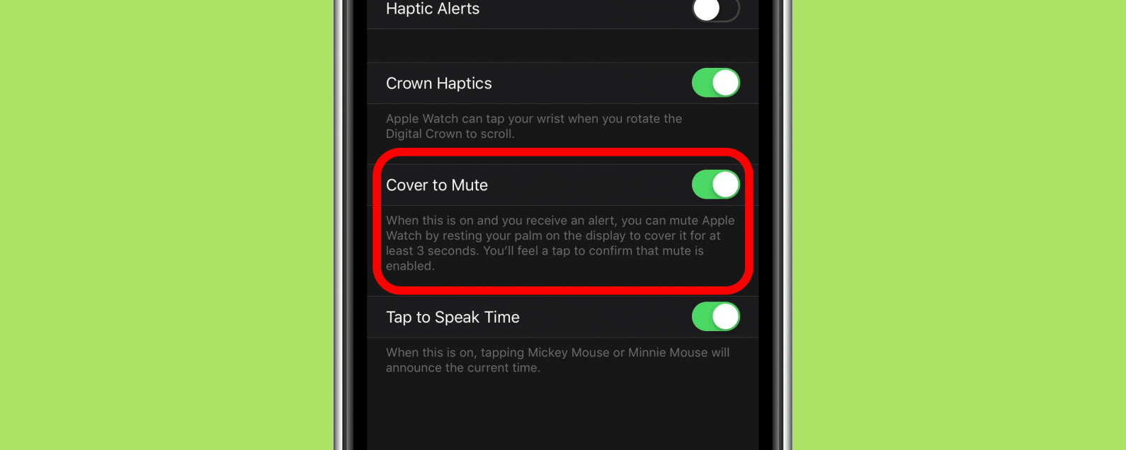 How to Enable Cover to Mute on the Apple Watch